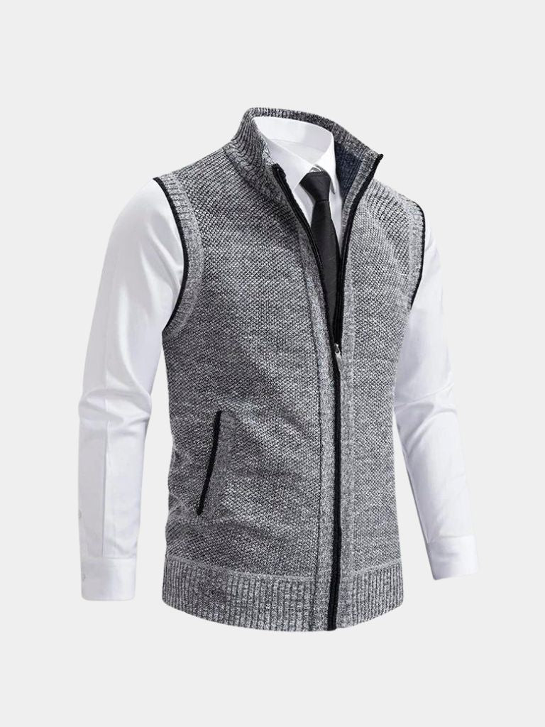 Herren Strickpullover – Eleganter Full Zip Freizeit-Strick