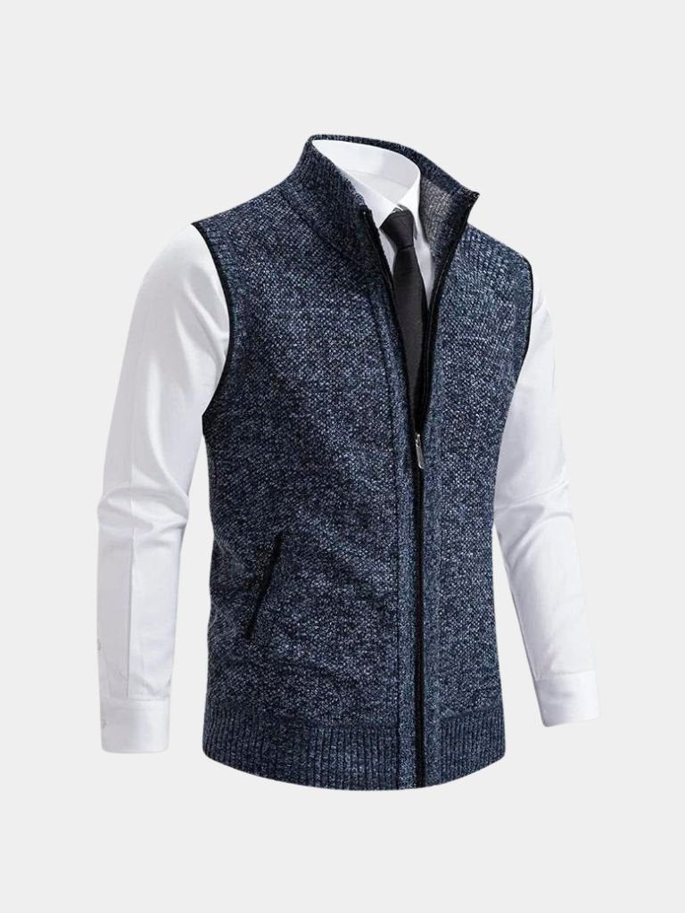 Herren Strickpullover – Eleganter Full Zip Freizeit-Strick