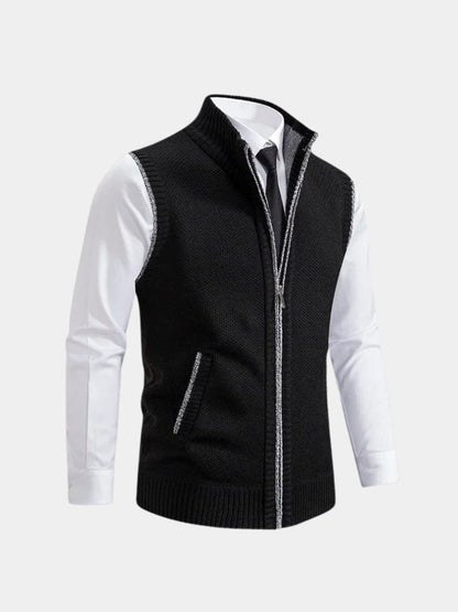 Herren Strickpullover – Eleganter Full Zip Freizeit-Strick