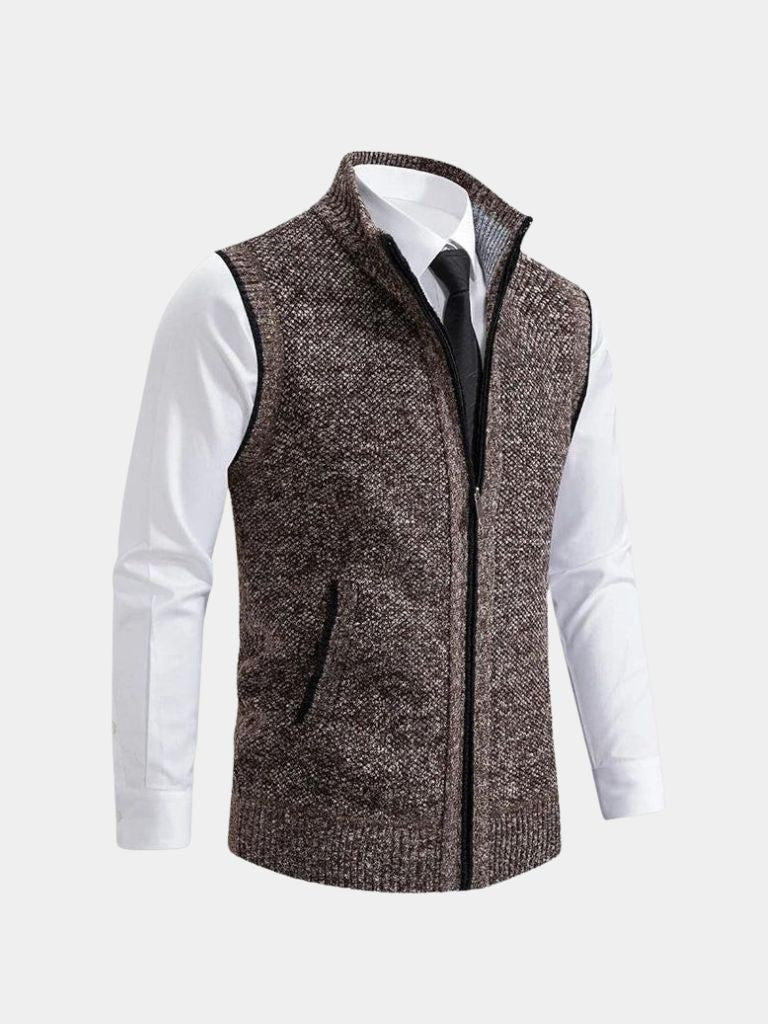 Herren Strickpullover – Eleganter Full Zip Freizeit-Strick