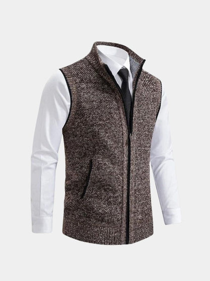 Herren Strickpullover – Eleganter Full Zip Freizeit-Strick