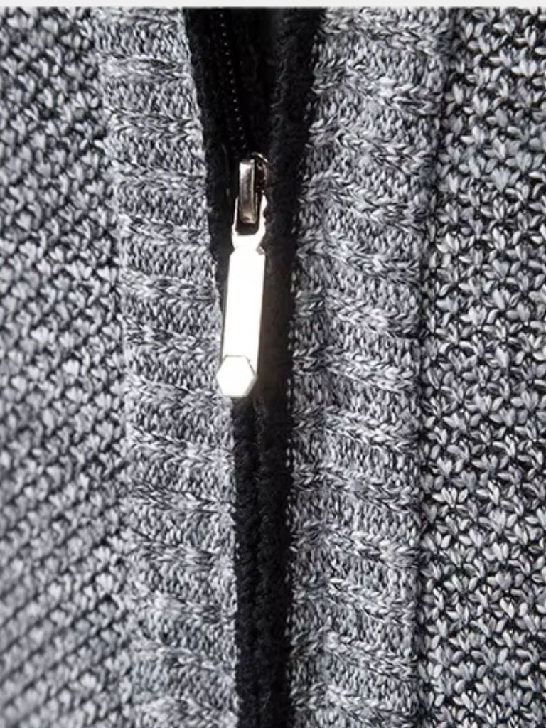 Herren Strickpullover – Eleganter Full Zip Freizeit-Strick