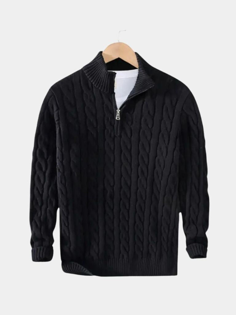 Herren Strickpullover – Essentieller Half Zip Freizeit Strick