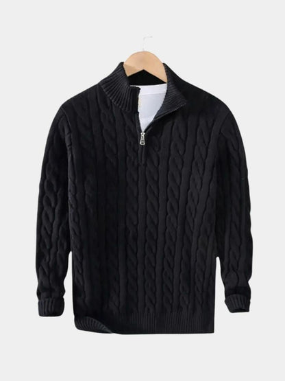 Herren Strickpullover – Essentieller Half Zip Freizeit Strick