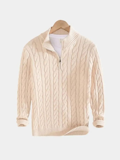 Herren Strickpullover – Essentieller Half Zip Freizeit Strick
