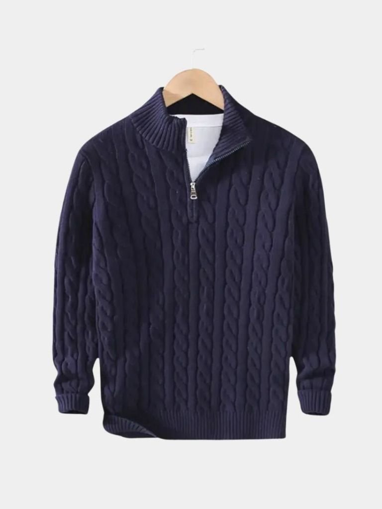 Herren Strickpullover – Essentieller Half Zip Freizeit Strick