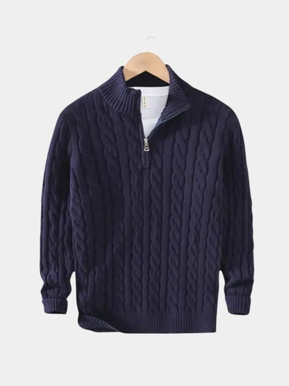 Herren Strickpullover – Essentieller Half Zip Freizeit Strick