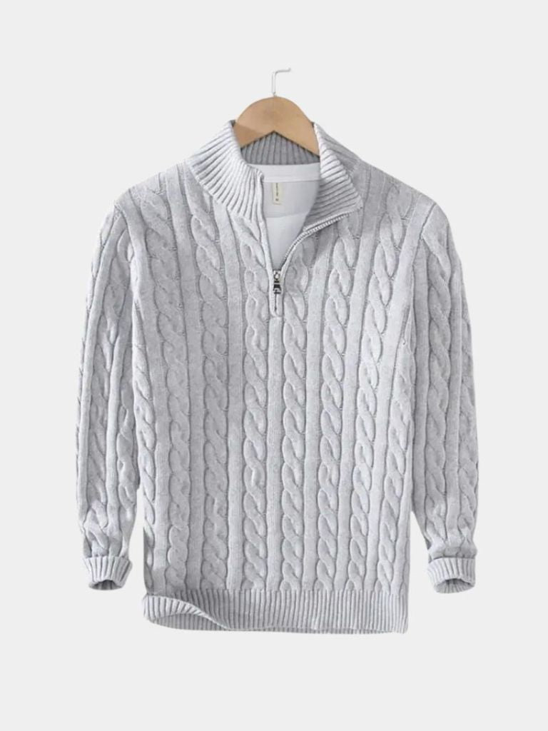 Herren Strickpullover – Essentieller Half Zip Freizeit Strick