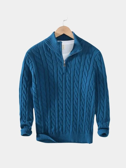Herren Strickpullover – Essentieller Half Zip Freizeit Strick