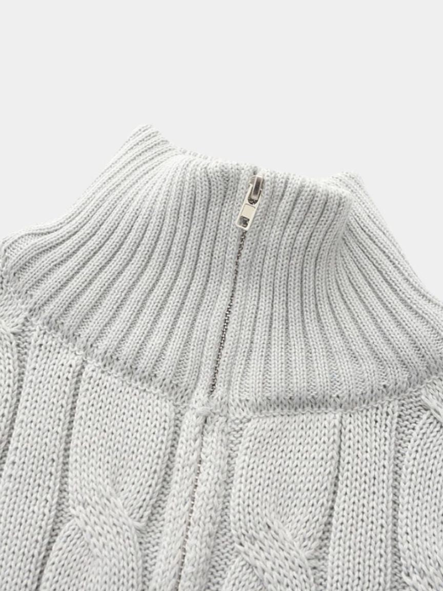 Herren Strickpullover – Essentieller Half Zip Freizeit Strick