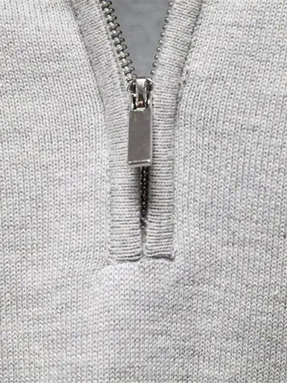 Herren Strickpullover – Half Zip Strickware Freizeit Alltagsstrick
