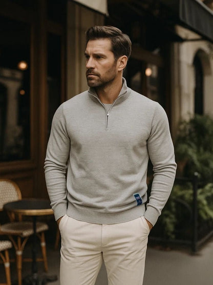Herren Strickpullover – Half Zip Strickware Freizeit Alltagsstrick